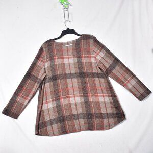 Southern Lady Women's Plaid Blouse Size Large Tunic Long Sleeve